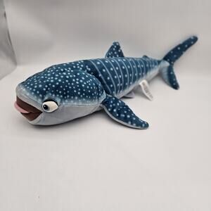 Disney Store Whale Shark Plush Stuffed Animal Blue Spotted Soft‎ Cuddly Toy Cute
